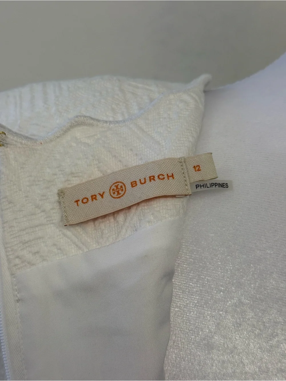 Tory Burch Bailey White Short-Sleeve Scallop Dress
